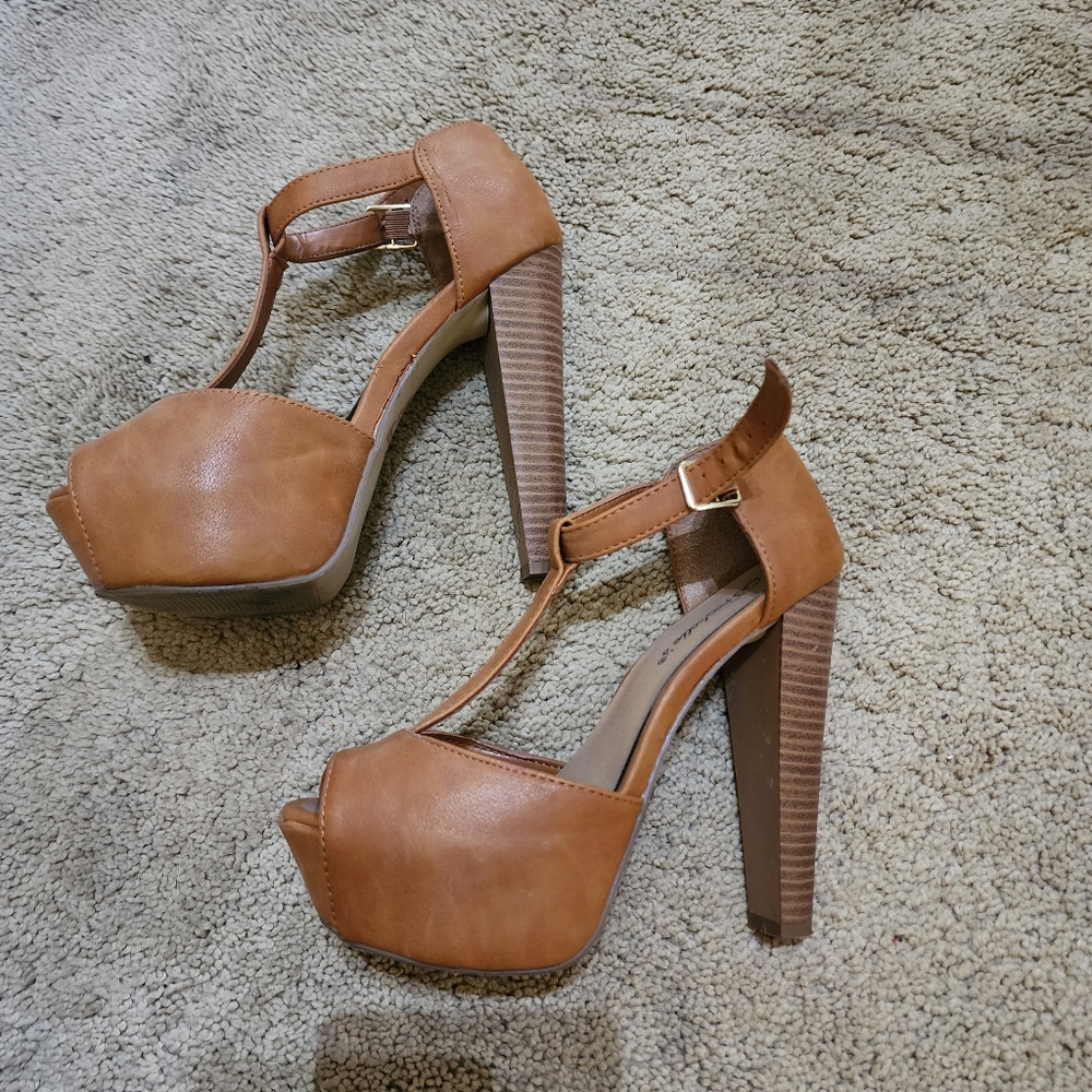 Platform T strap heels